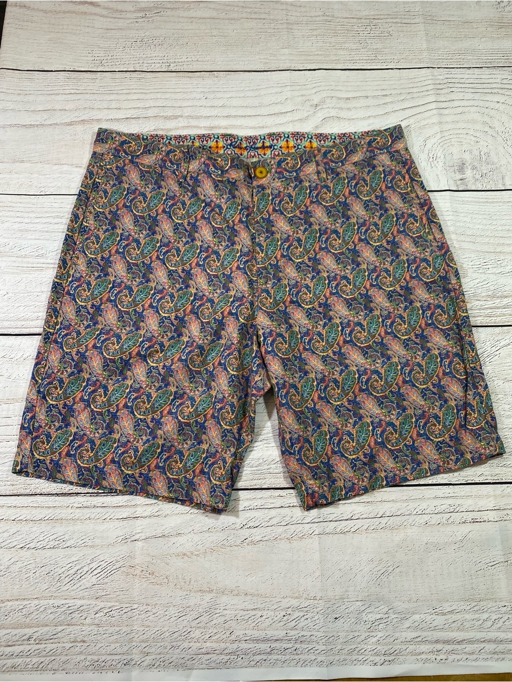 Robert Graham Multicolour Linen Classic Paisley Men's Shorts size 38